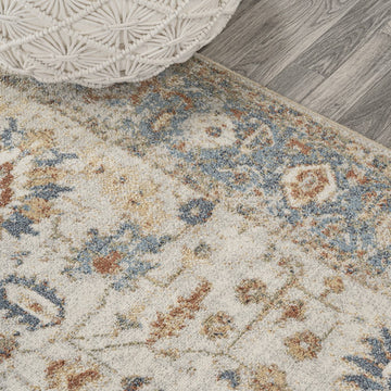 Hiero Persian Border Low-Pile Machine-Washable Area Rug